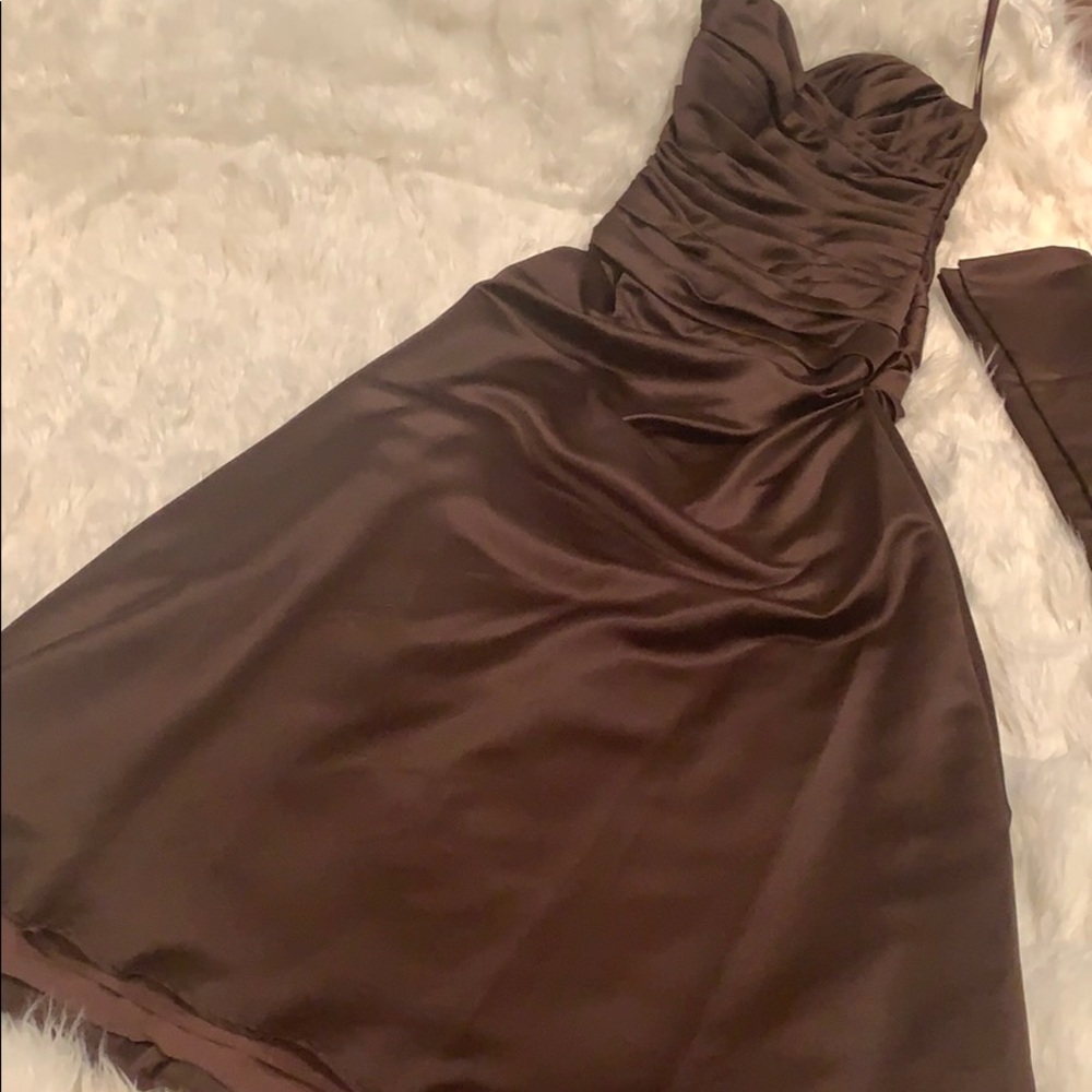 Chocolate Mori Lee Formal Gown